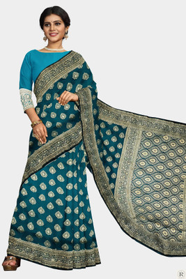 MUBARAK Woven Banarasi Pure Silk Saree(Green)