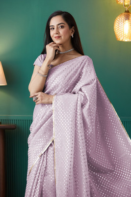 Rachna Embellished Daily Wear Organza Saree(Pink)