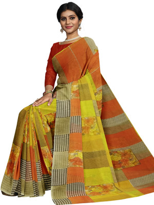 Saadhvi Floral Print Bandhani Georgette Saree(Multicolor)