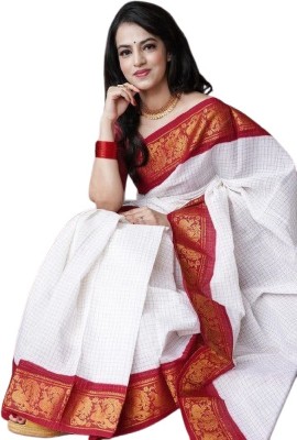 Bittu Fashion Woven Banarasi Jacquard Saree(White)