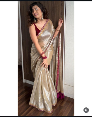 RAJ DARBAR Solid/Plain Banarasi Satin Saree(Multicolor)