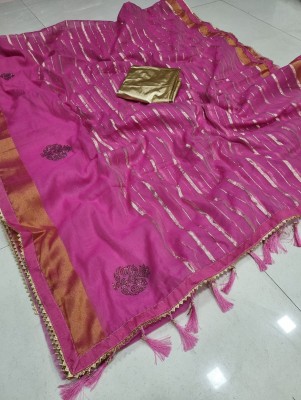 Arpita Fashion Self Design Bollywood Cotton Blend Saree(Pink)