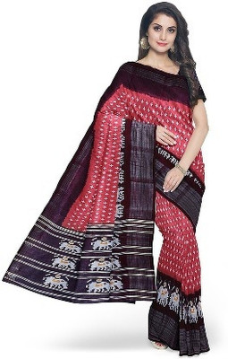 Saadhvi Striped Chanderi Lycra Blend Saree(Orange)
