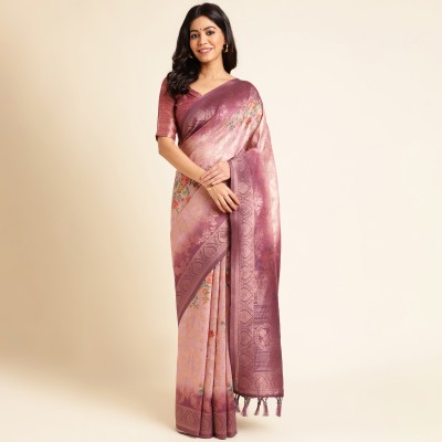 RekhaManiyar Woven Bollywood Cotton Silk Saree(Pink)