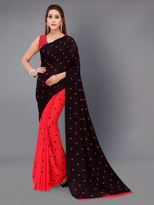 Moda Rapido Printed Daily Wear Georgette Saree(Black)