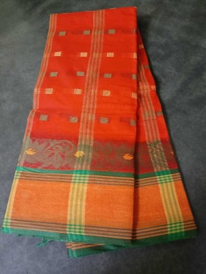 Maa saroda saree Ghar Self Design Tant Pure Cotton Saree(Orange)