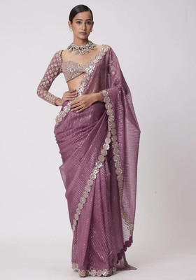 VED CREATION Embroidered Bandhani Georgette Saree(Beige)