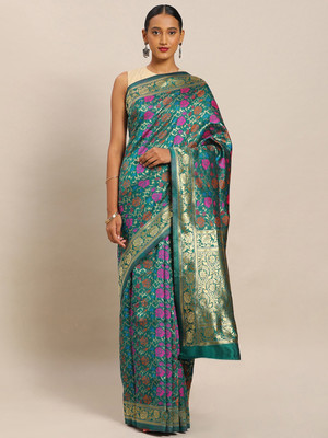 Sangria Woven Banarasi Silk Blend Saree(Multicolor)