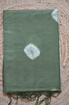 MRIKA Dyed Bandhani Handloom Viscose Rayon Saree(Dark Green)