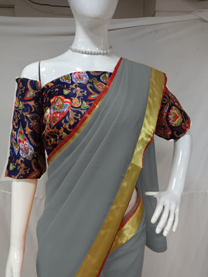 Sareez House Self Design Daily Wear Georgette Saree(Grey)