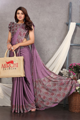MIRCHI FASHION Paisley, Floral Print Daily Wear Chiffon, Georgette Saree(Pink, Cream)