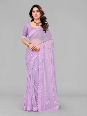 HouseOfCommon Embellished Bollywood Lycra Blend Saree(Multicolor)