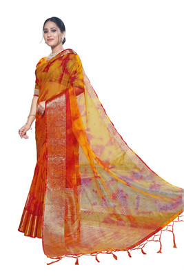 Aarunika LGF Dyed Bollywood Organza Saree(Mustard)