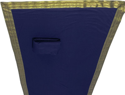 HouseOfCommon Solid/Plain Banarasi Lycra Blend, Chiffon Saree(Blue)