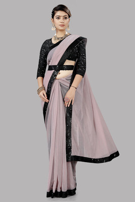 miracletex Dyed Bollywood Lycra Blend Saree(Multicolor)