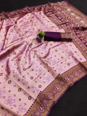 kanjivaramsaree Printed, Animal Print, Embellished, Self Design Banarasi Pure Silk, Jacquard Saree(Multicolor)