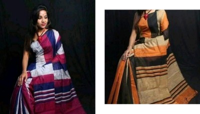 Biswas Creation Self Design Daily Wear Cotton Silk Saree(Pack of 2, Multicolor)