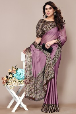 MIRCHI FASHION Printed Daily Wear Chiffon, Georgette Saree(Purple, Beige, Black)