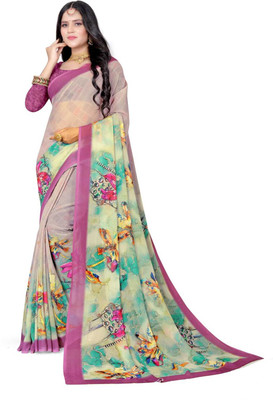 Adiyogi Enterprise Digital Print Bollywood Georgette Saree(Multicolor)