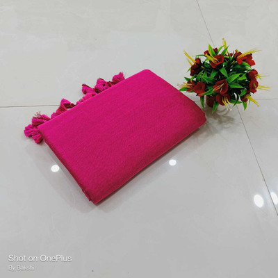 NAMITASAREES Solid/Plain Handloom Pure Cotton Saree(Pink)