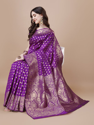 kalhari Woven Banarasi Silk Blend Saree(Purple)