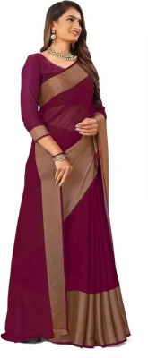 Amavii Solid/Plain Bollywood Chiffon Saree(Magenta)