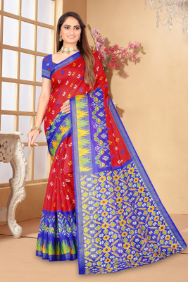 Suali Printed Bandhani Art Silk Saree(Multicolor)