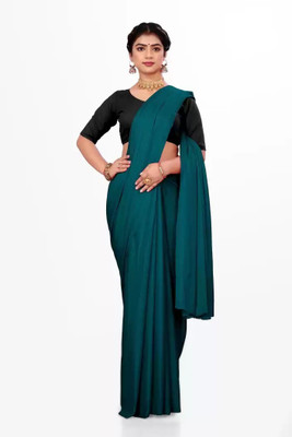 HouseOfCommon Solid/Plain Daily Wear Art Silk Saree(Green)