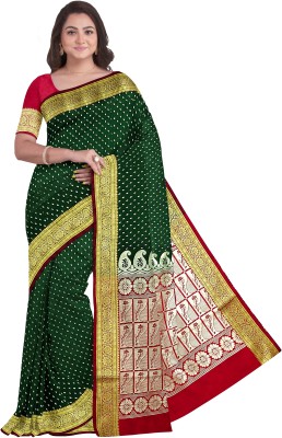 Anam Fabrics Woven Banarasi Satin, Silk Blend Saree(Pink)