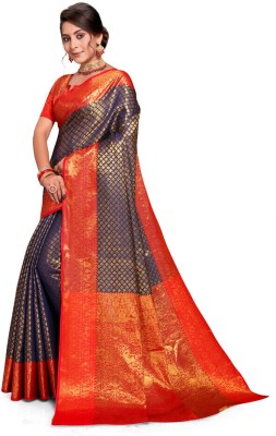 Jay fashion Self Design Banarasi Art Silk, Silk Blend Saree(Multicolor)