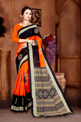 ETHNIC ODISHA HANDLOOM Printed, Digital Print Bandhani Pure Cotton Saree(Multicolor)
