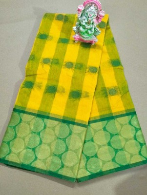 J KunduHouse Woven Tant Cotton Blend Saree(Yellow)