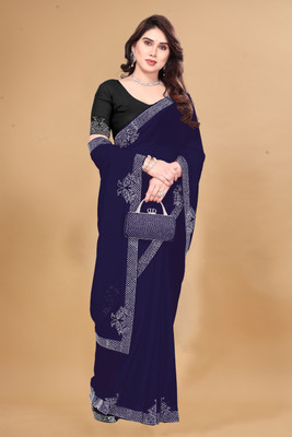Labheshwari Embellished Bollywood Georgette Saree(Blue)