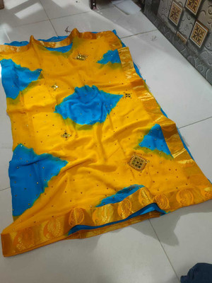 NeeLKANTH ENTERPRISE Embellished Bandhani Chiffon Saree(Yellow)