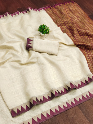 Cjrm Embellished Gadwal Cotton Silk Saree(Multicolor)