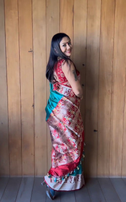 KM CREATION Self Design Banarasi Art Silk Saree(Light Blue)