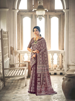 SoshrepCreation Printed Bandhani Pure Cotton Saree(Multicolor)