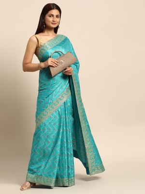 INDIAN WOMEN Embellished Bollywood Silk Blend Saree(Green)