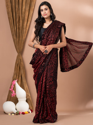 OM SAI TRADING Woven Bollywood Lycra Blend Saree(Blue)