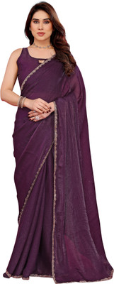 Dgdesigner Solid/Plain Bollywood Chiffon Saree(Cream)