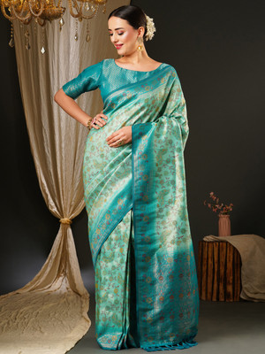 Divastri Woven Kanjivaram Georgette Saree(Blue)