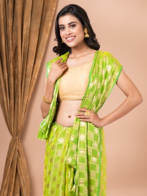 MAHALASA Self Design Bollywood Chiffon Saree(Light Green)