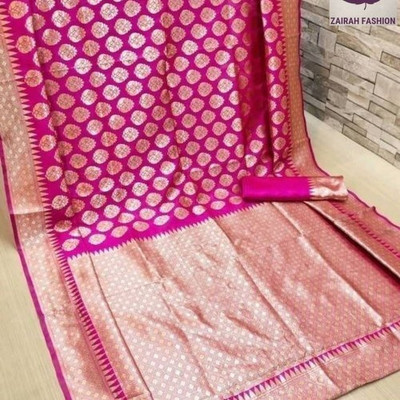 Alinea Self Design Banarasi Art Silk Saree(Pink)
