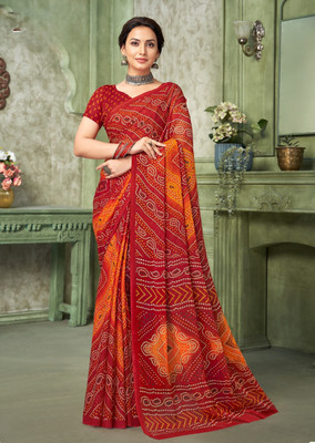 Divastri Floral Print, Geometric Print, Digital Print, Printed Bollywood Chiffon Saree(Maroon)