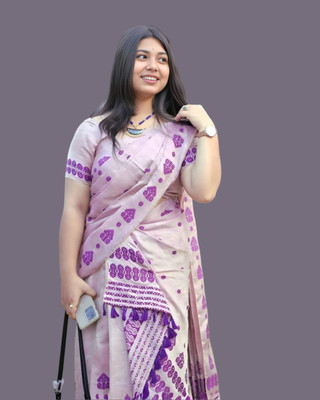Sheden Lopez Creation Woven Mekhela Chador Silk Blend Saree(Multicolor)