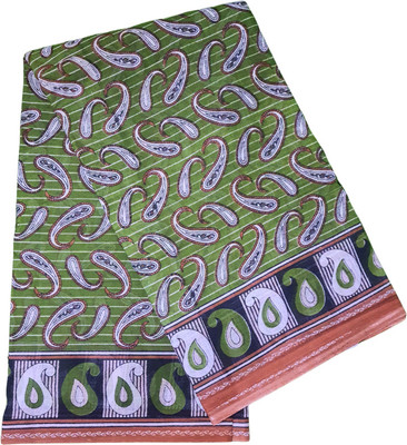 Sushiv Printed Handloom Cotton Blend Saree(Multicolor)