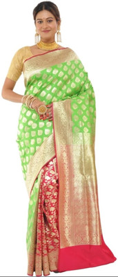 katan Woven Banarasi Art Silk Saree(Light Green)