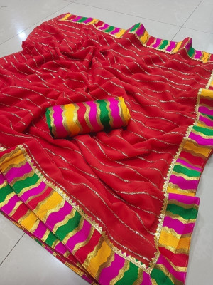 Sareez House Self Design Bollywood Georgette Saree(Red)