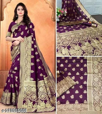 Dhanlaxmi Creation Embellished Banarasi Jacquard Saree(Maroon)