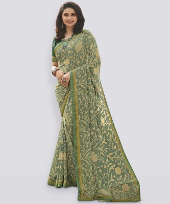 ROOP SUNDARI SAREES Printed Bollywood Georgette Saree(Dark Green)